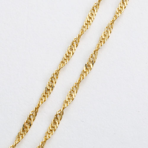 18金 スクリュー チェーン ネックレス 42cm 1.9g 