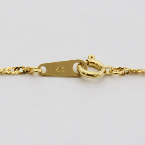 送料無料】【日本製】18金/K18 刻印 ネックレス スクリュー チェーン  