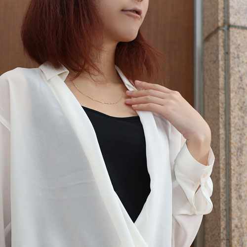 18金 イエローゴールド ネックレス K18 スクリュー チェーン 50cm　0582-NG08