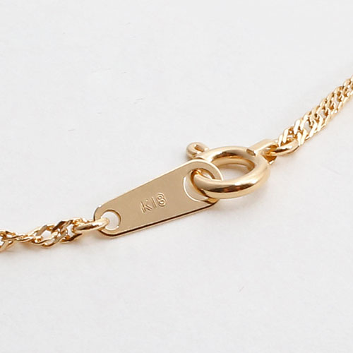 18金 イエローゴールド ネックレス K18 スクリュー チェーン 50cm　0582-NG08