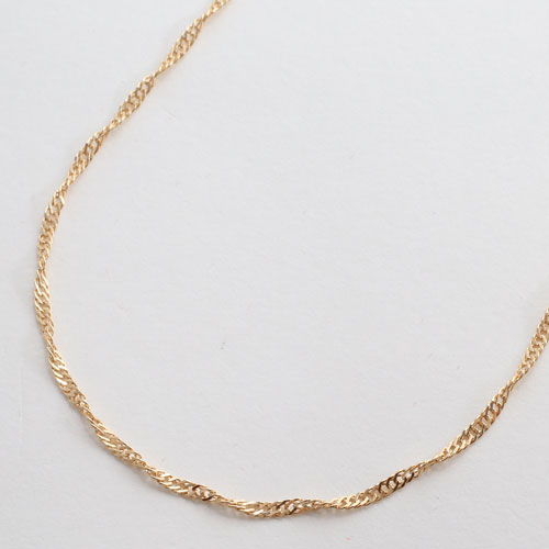 18金 イエローゴールド ネックレス K18 スクリュー チェーン 50cm　0582-NG08