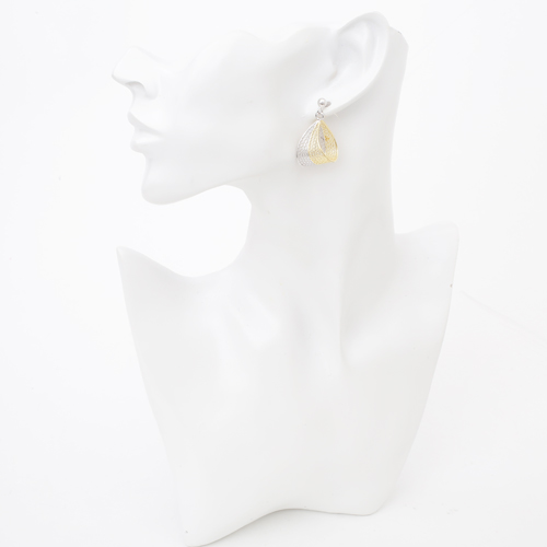 イタリア製 シルバー925 ピアス ツーカラー ハンドメイド スイング 0594-RS08