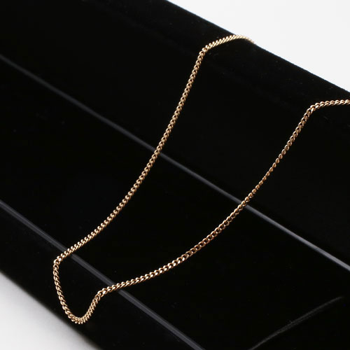 18金 イエローゴールド ネックレス 2面カット 喜平 チェーン スライド 45cm　0756-NG08