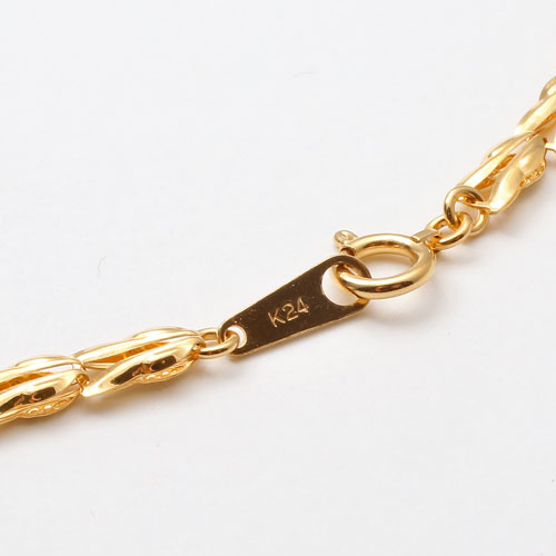 純金 ネックレス リバーシブル リーフ デザイン 42cm 6.3ｇ　0770-NG09