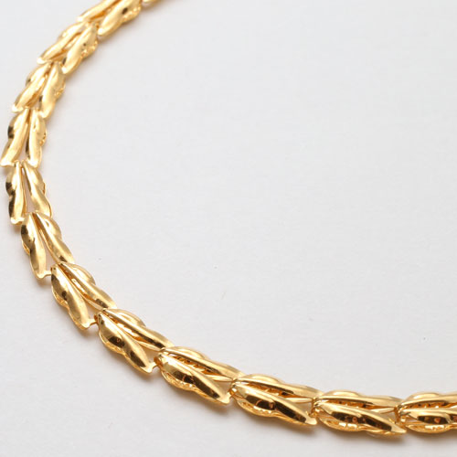 純金 ネックレス リバーシブル リーフ デザイン 42cm 6.3ｇ　0770-NG09