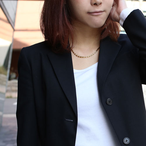 純金 ネックレス リバーシブル リーフ デザイン 42cm 6.3ｇ　0770-NG09