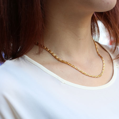 純金 ネックレス リバーシブル リーフ デザイン 42cm 6.3ｇ　0770-NG09