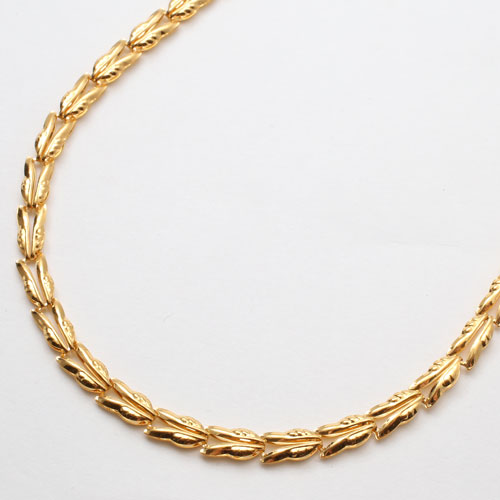 純金 ネックレス リバーシブル リーフ デザイン 42cm 6.3ｇ　0770-NG09