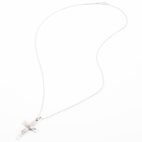 ドイツ製　シルバー925　ペンダント　クロス/十字架　カットボールチェーン0773-PS08