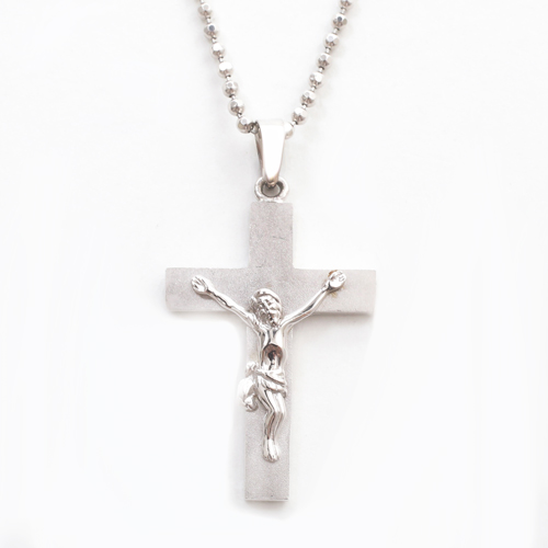 ドイツ製　シルバー925　ペンダント　クロス/十字架　カットボールチェーン0773-PS08