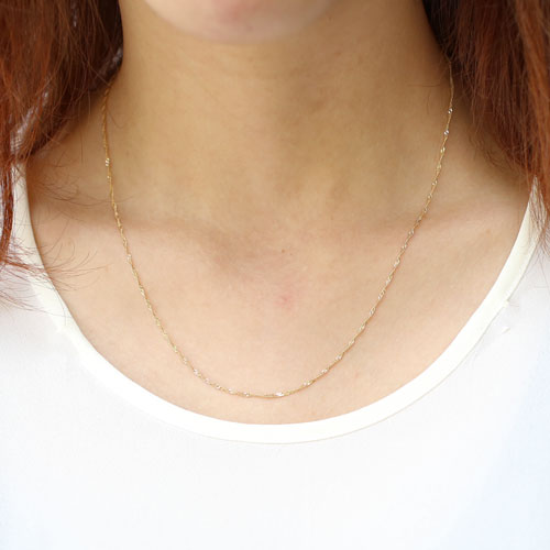 18金 イエローゴールド ネックレス スクリュー チェーン 45cm 1.4ｇ　0838-NG08