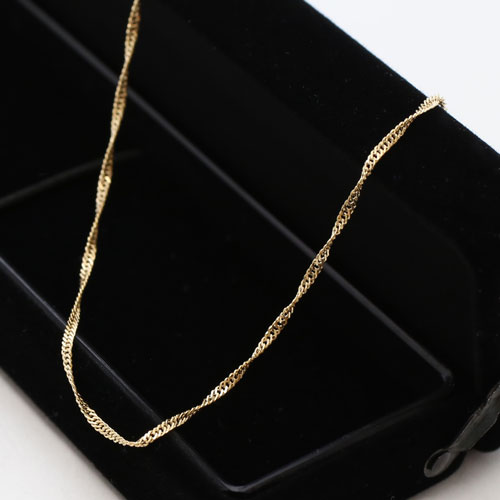 18K スクリュー チェーン ネックレス ゴールド 約45cm 18金 18金