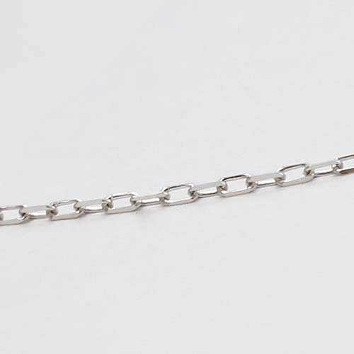 10金 ホワイトゴールド ネックレス 角アズキ チェーン 45cm　0876-NG09