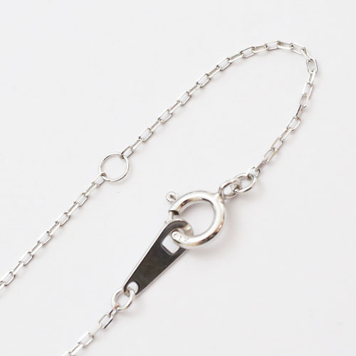 10金 ホワイトゴールド ネックレス 角アズキ チェーン 45cm　0876-NG09