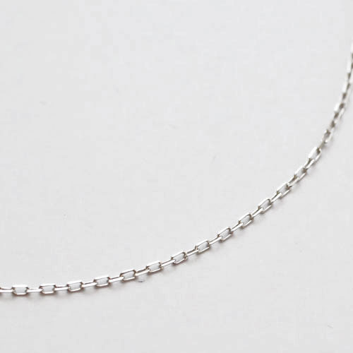 10金 ホワイトゴールド ネックレス 角アズキ チェーン 45cm　0876-NG09