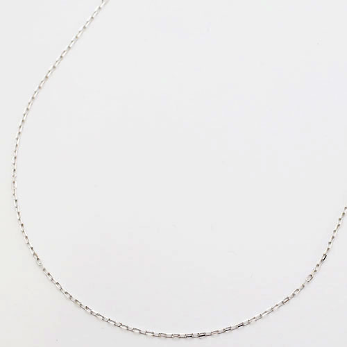 10金 ホワイトゴールド ネックレス 角アズキ チェーン 45cm　0876-NG09