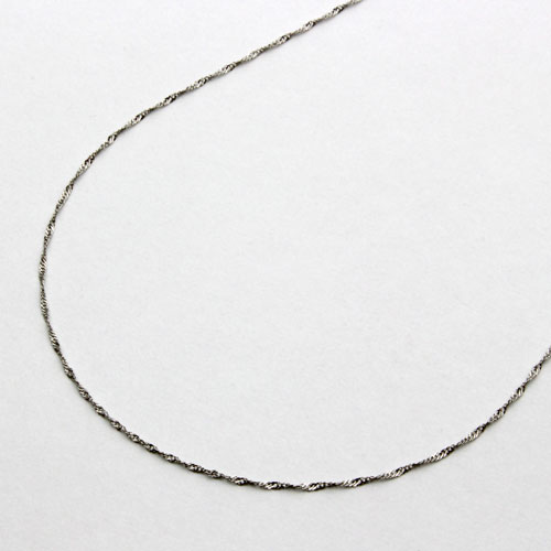 プラチナ スクリュー チェーン ネックレス 40cm 0.7g 