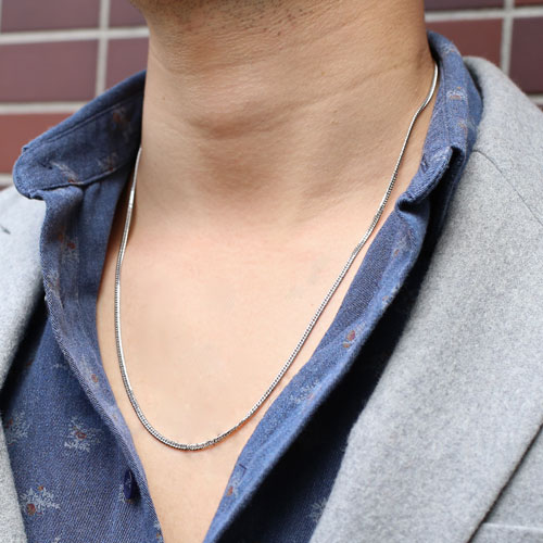 プラチナ ネックレス ダブル6面カット キヘイ チェーン 60cm 24.4g 喜平　0893-FJ09