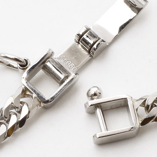 プラチナ ネックレス ダブル6面カット キヘイ チェーン 60cm 24.4g 喜平　0893-FJ09