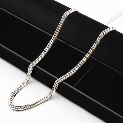 プラチナ ネックレス ダブル6面カット キヘイ チェーン 60cm 24.4g 喜平　0893-FJ09