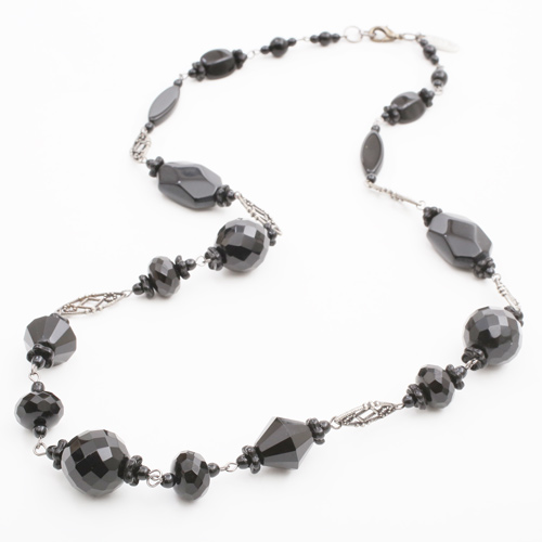 イタリア製 ベネチアングラス アンティコブラック  ネックレス アヴェ・カプリース　0920-NV09