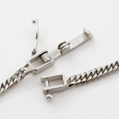 Pt850 プラチナ ネックレス 6面カット キヘイ チェーン 40cm 10ｇ 喜平　0953-FJ09