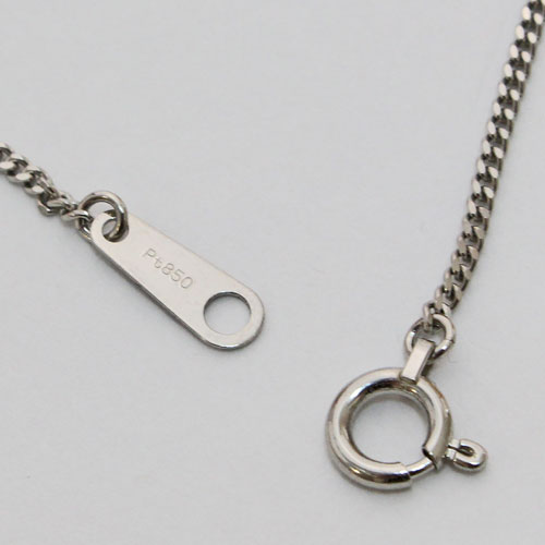 プラチナ850(Pt850)２面カットキヘイ ネックレス 喜平 チェーン 60cm 4.2g　0963-NP14