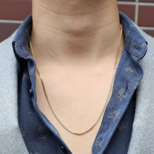 送料無料】【日本製】18金/K18 ネックレス/チェーン 6面カット キヘイ  