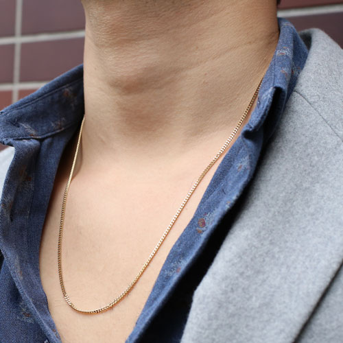 送料無料】【日本製】18金/K18 ネックレス/チェーン 6面カット キヘイ  