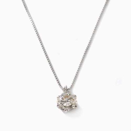 プラチナ ダイヤモンド ペンダント 0.4ct スクリュー チェーン 鑑別カード付　0974-PG09