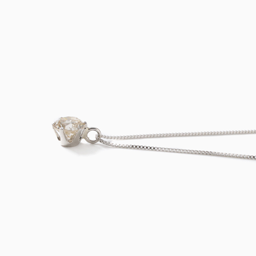 プラチナ ダイヤモンド ペンダント 0.4ct スクリュー チェーン 鑑別カード付　0974-PG09