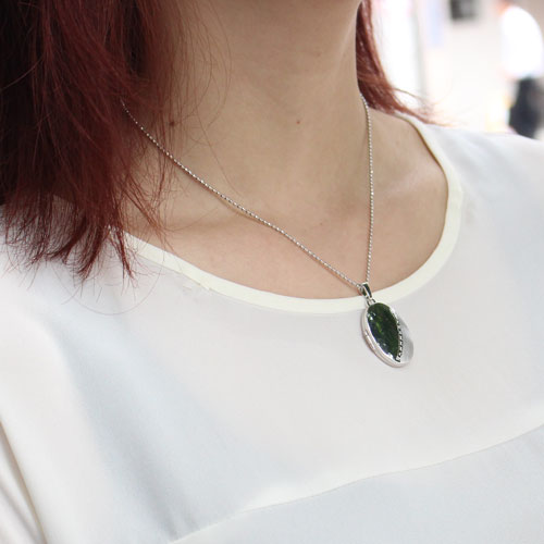 シルバー ロケットペンダント シンプル オーバル MERZ　0986-LS09