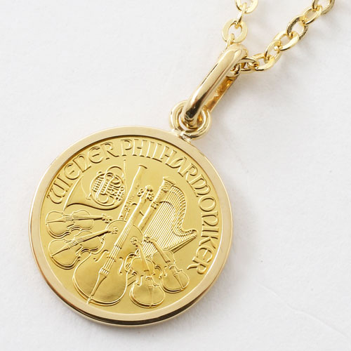 純金 コイン 1/25オンス ウィーンハーモニー ペンダント　0988-PG14