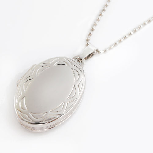 シルバー ロケットペンダント クワトロ・フェイス MERZ カットボールチェーン付　1006-PS09