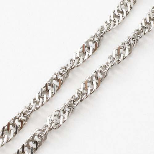 男女兼用 純プラチナ ブレスレット スクリューチェーン 20cm　1012-NG09