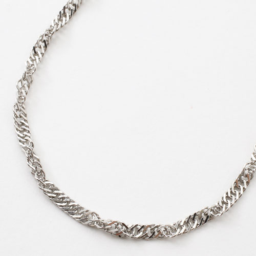 男女兼用 純プラチナ ブレスレット スクリューチェーン 20cm　1012-NG09