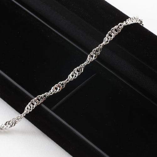 男女兼用 純プラチナ ブレスレット スクリューチェーン 20cm　1012-NG09