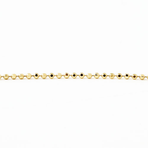 18金 フリーサイズ 8面カット 50cm ボールチェーン　1058-NG09