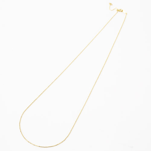 18金 フリーサイズ 8面カット 50cm ボールチェーン　1058-NG09