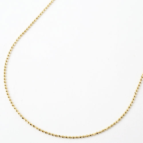 18金 フリーサイズ 8面カット 50cm ボールチェーン　1058-NG09