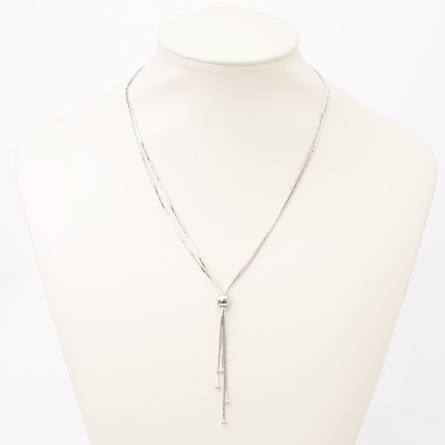 【送料無料】【イタリア製】シルバー/SV925/SILVER925 ロングネックレス/ネックレス/Y字ネックレス プラチナカラー 1064-NS14