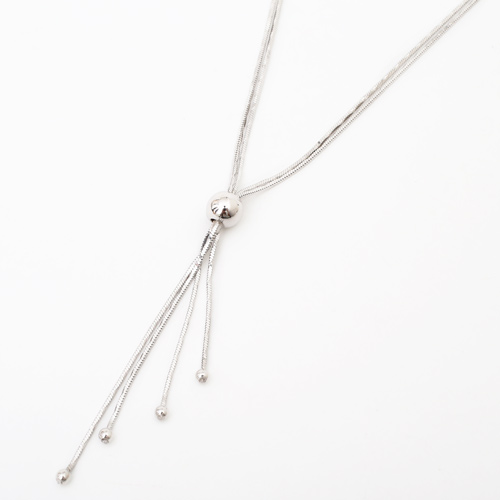 【送料無料】【イタリア製】シルバー/SV925/SILVER925 ロングネックレス/ネックレス/Y字ネックレス プラチナカラー 1064-NS14
