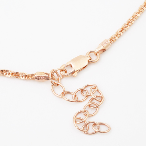 イタリア製　シルバー925　SIVER　ピンクゴールド　クロスチェーン　ネックレス　1069-NS09