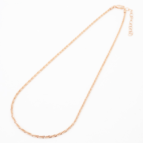 イタリア製　シルバー925　SIVER　ピンクゴールド　クロスチェーン　ネックレス　1069-NS09