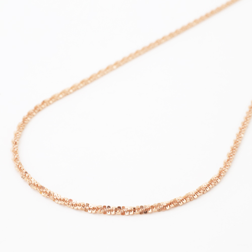 イタリア製　シルバー925　SIVER　ピンクゴールド　クロスチェーン　ネックレス　1069-NS09