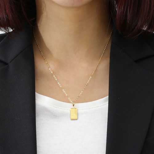 送料無料】【日本製】【男女兼用】純金1g インゴットペンダント  