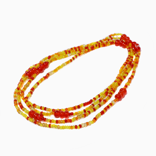 【クリックポスト対応】ベネチアがラス ビーズ ロングネックレス レッド 120cm 1165-VN13