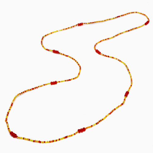 【クリックポスト対応】ベネチアがラス ビーズ ロングネックレス レッド 120cm 1165-VN13