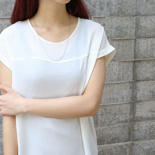 純プラチナ 60cm ネックレス セミロング スクリューチェーン　1180-NP11