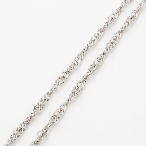 純プラチナ 60cm ネックレス セミロング スクリューチェーン　1180-NP11